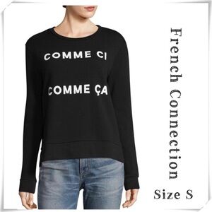 FRENCH Connection Ci Comme Ca Pullover Casual Cotton Crew neck Sweatshirt Black
